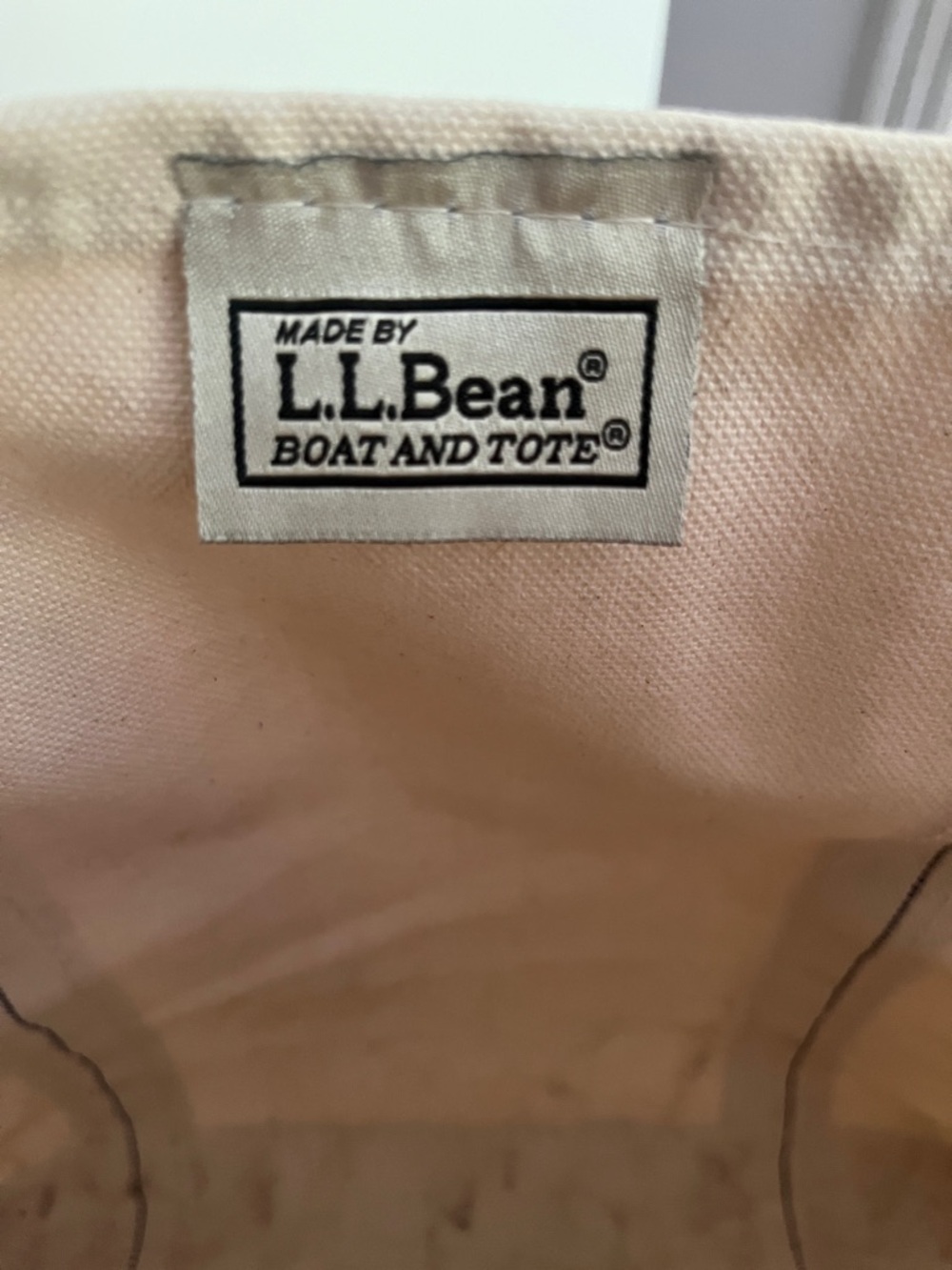 Canvas Tote Bag with Pink Trim - classic Bean boat & tote - Picture 5 of 7